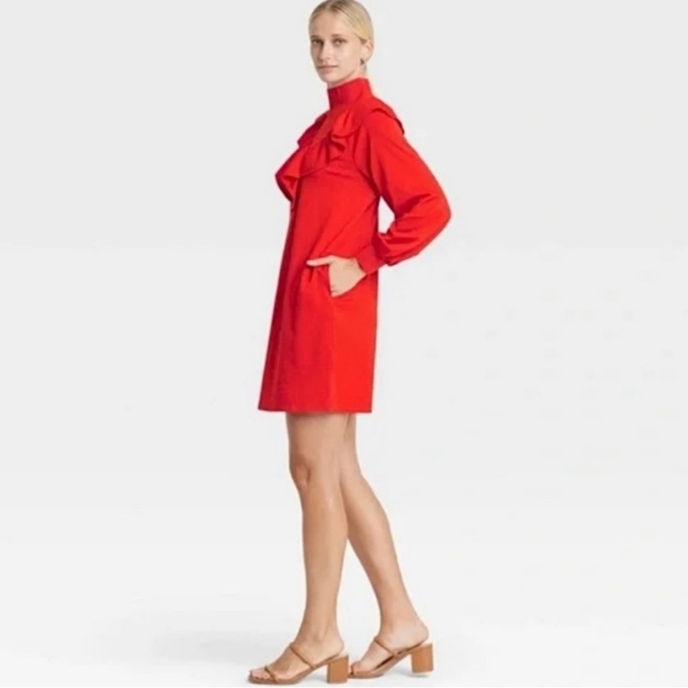 Vibrant Who What Wear Mock Turtleneck Pullover Dress